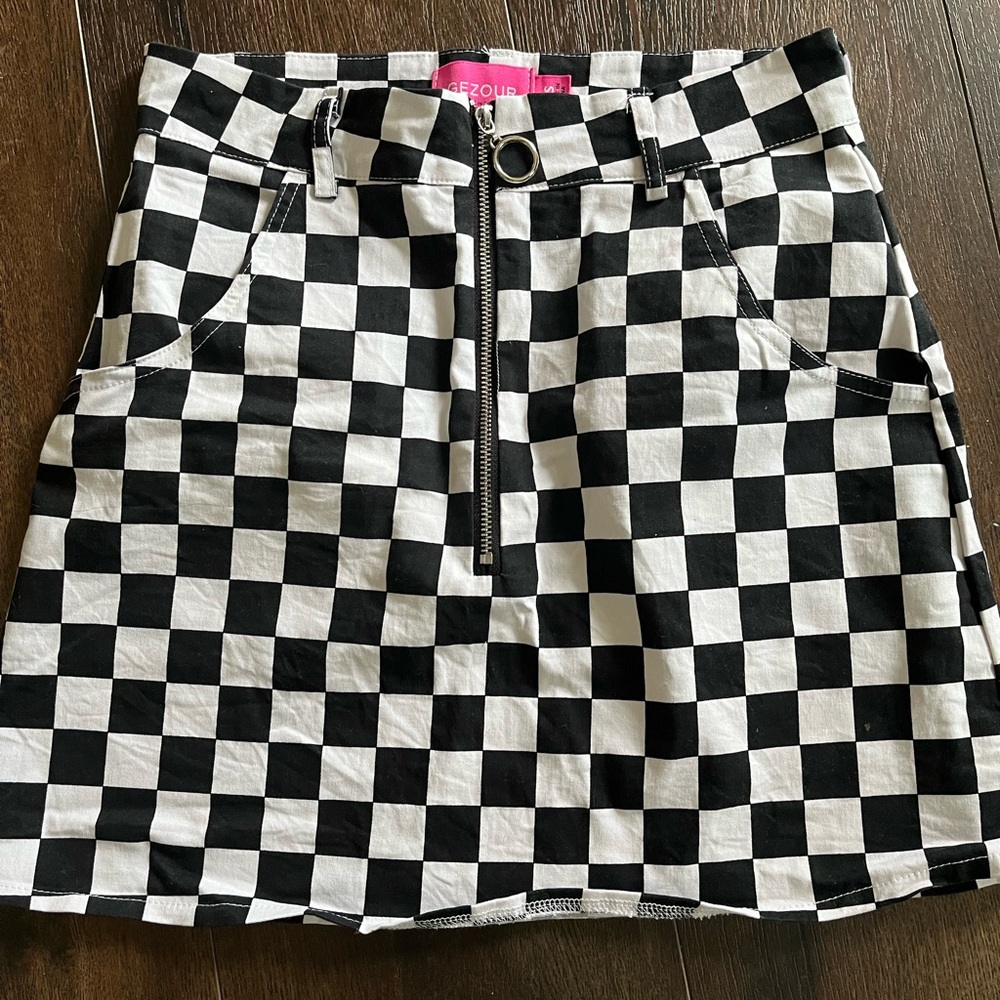 Checkered Black and White Skirt
